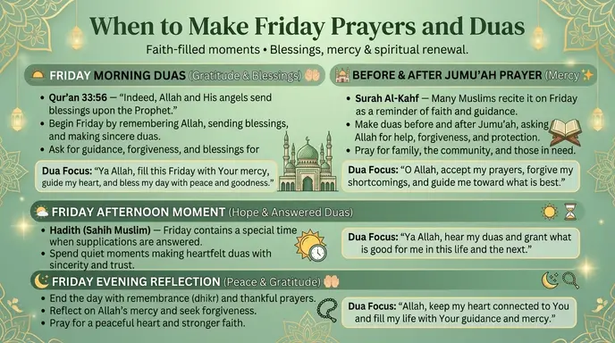 When to Make Friday Prayers and Duas