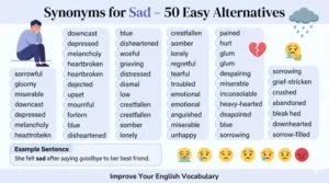 synonyms for sad list