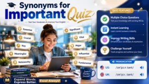 synonyms for important quiz
